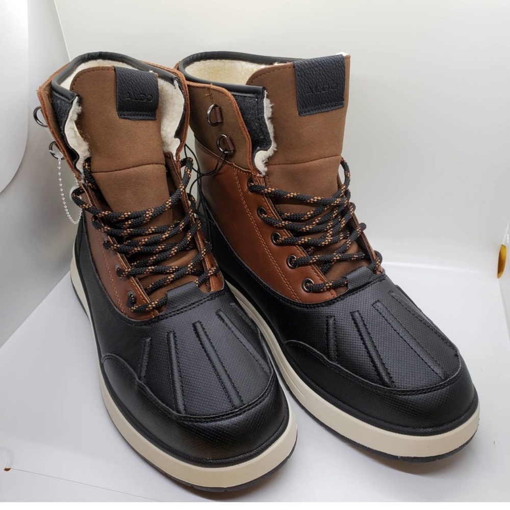 🥷🏿🥷🏿🥷🏿ALDO men's Cognac & Black faux fur FlurryX Duck Boot size 9